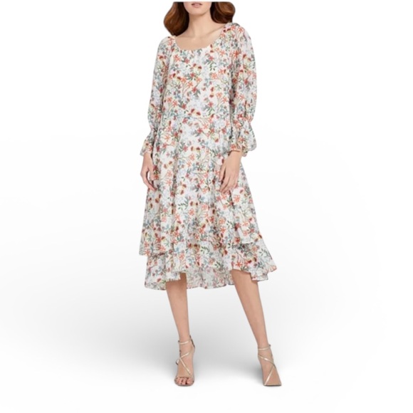 Alice + Olivia Miora Floral Ruffled Dress Multicolored Ruffled On/Off Shoulder - Picture 5 of 17